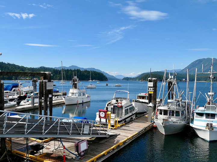 Sechelt marina | cycle touring Sunshine Coast | Porpoise Bay Provincial Campground