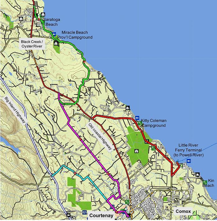 Comox Valley cycling route map | cycle touring Comox Valley