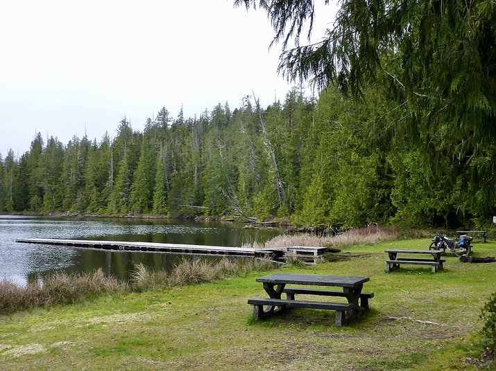 Beaver Lake Rec site | junction Highway 30 to Port Alice | cycle touring north Vancouver Island