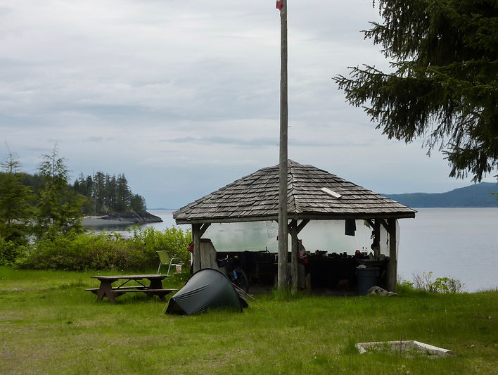 Naka Creek Rec Camp | north from Sayward | cycle touring north Vancouver Island