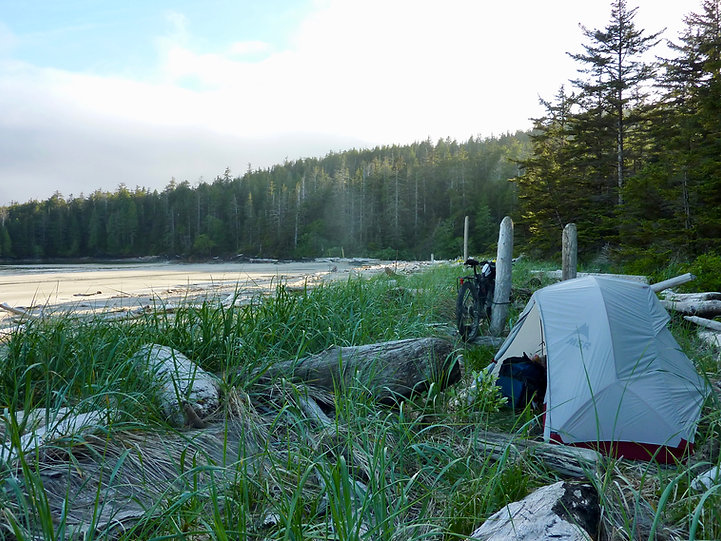 Grant Bay Park Campground | bikepacking west of Winter Harbour | cycle touring north Vancouver Island