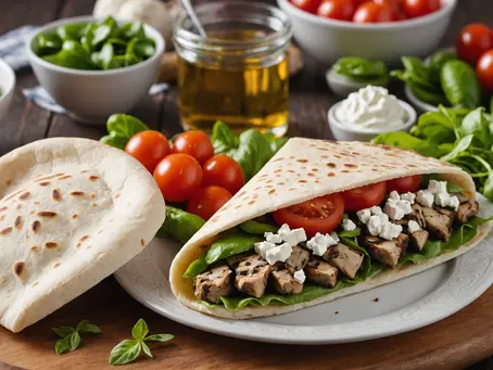 Greek Pita Sandwich with Fresh Ingredients