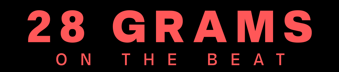 28 Grams On The Beat logo – trap beats for sale music producer branding