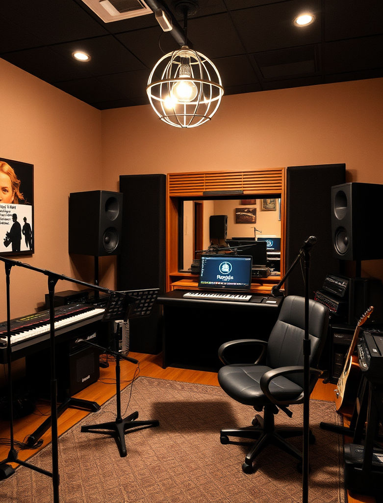 28 Grams On The Beat studio setup with trap beats production workspace
