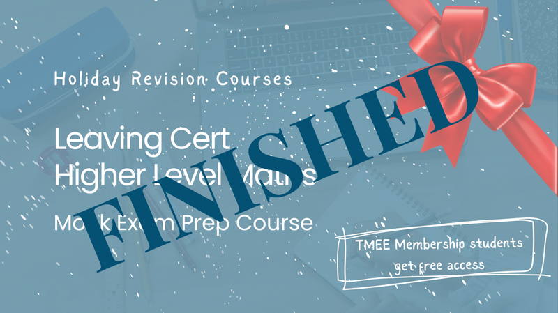 Cover image - Leaving Cert Maths Christmas revision course