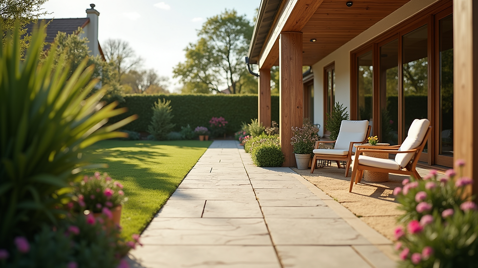 Close-up view of a beautifully maintained patio ready for summer celebrations