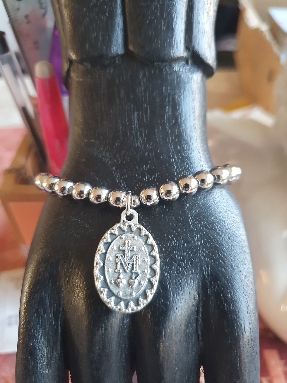 Miniature : Bracelet argenté de la médaille miraculeuse 