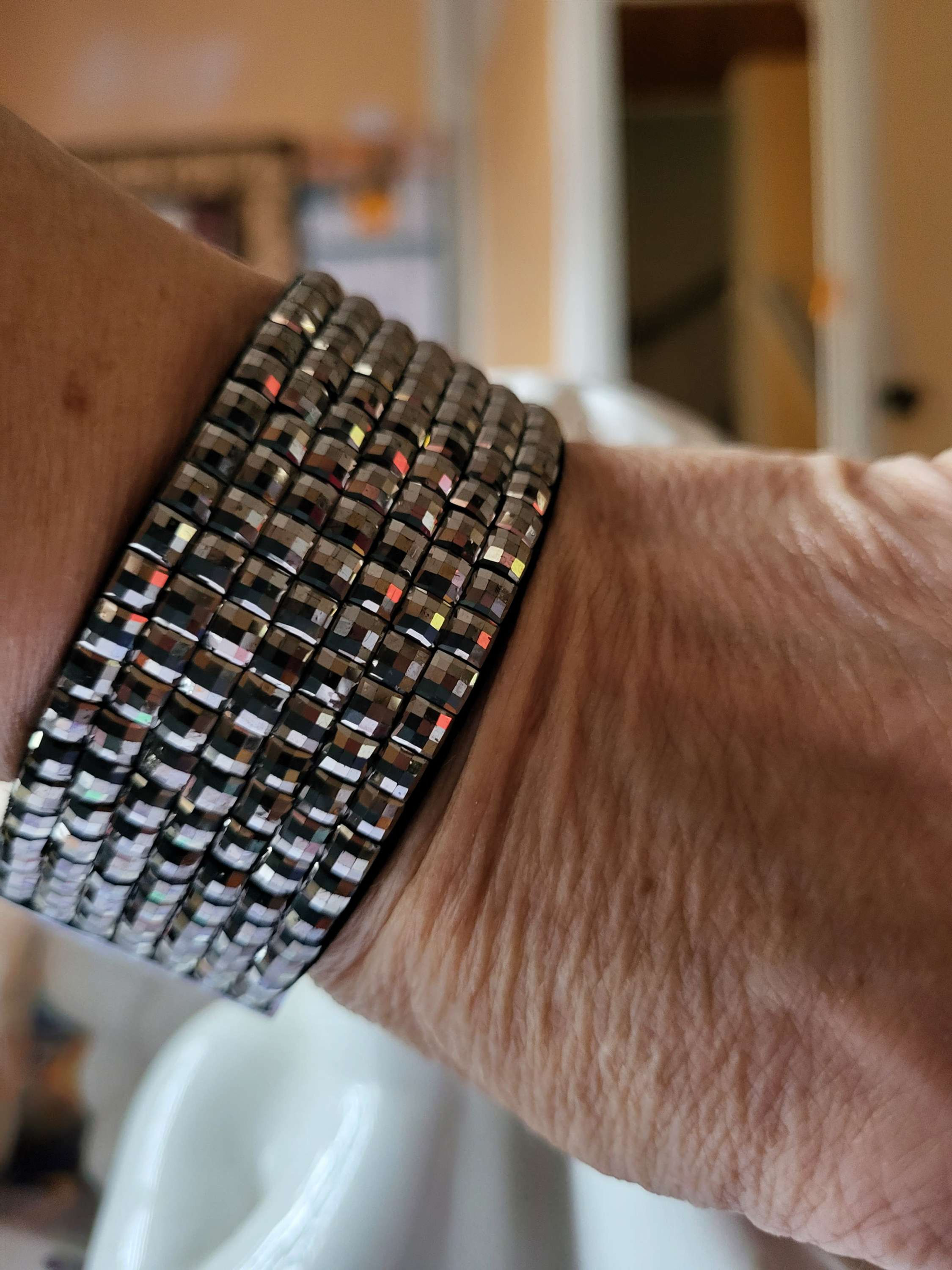 Bracelet en similicuir strass