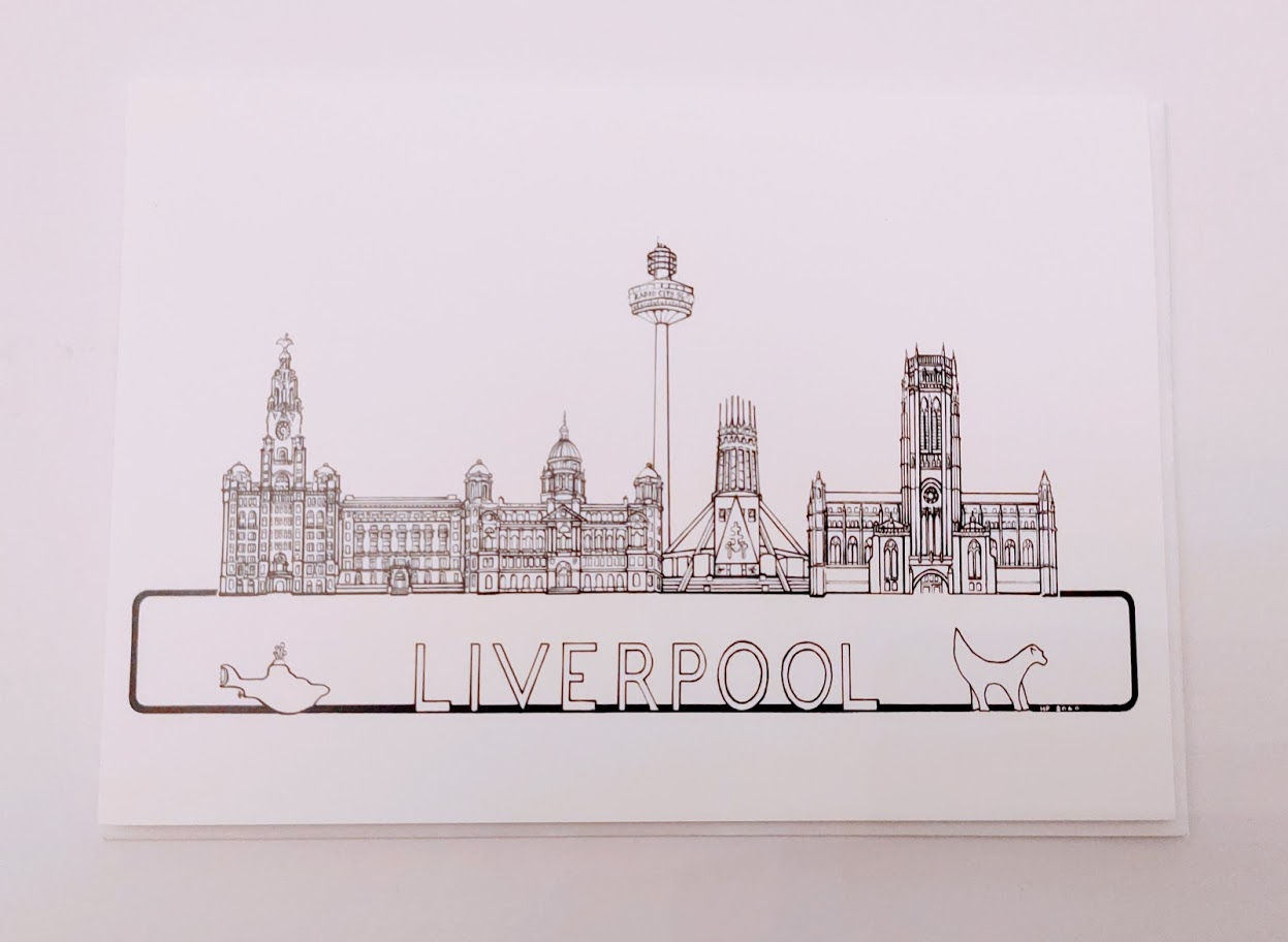 Liverpool Skyline B/W Card 004