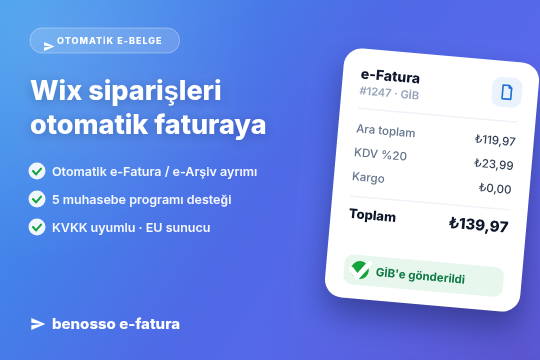 Benosso E-Fatura banner