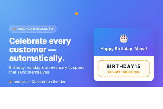 Benosso Celebration Sender banner