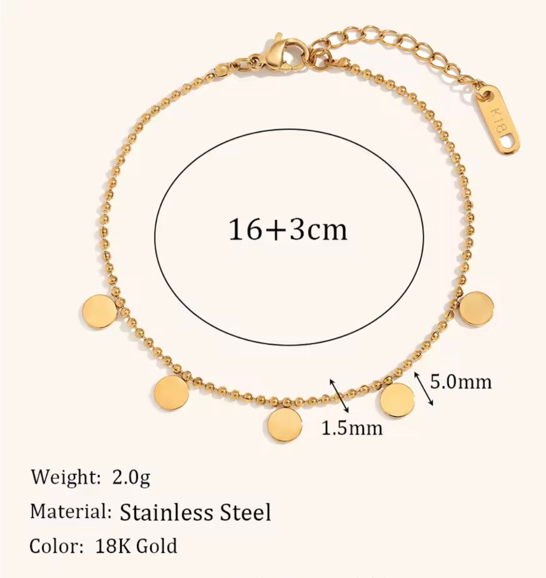 Circle Charm Bracelet