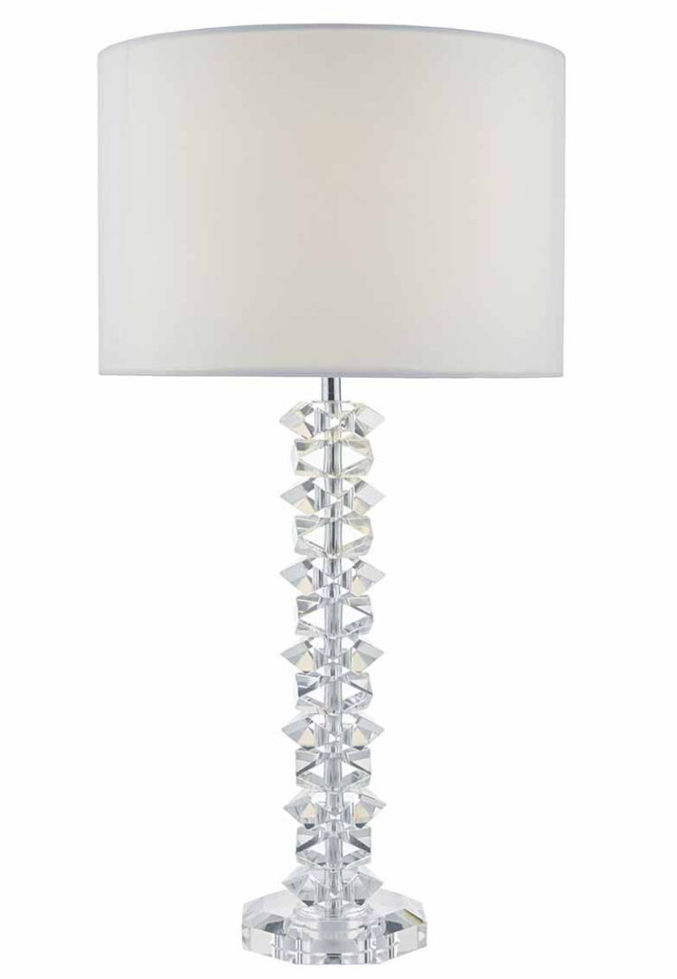 MINA TABLE LAMP POLISHED CHROME & CRYSTAL WITH SHADE