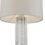 Thumbnail: LAZIO TABLE LAMP POLISHED CHROME SILVER ROD WITH FAUX SILK SHADE.