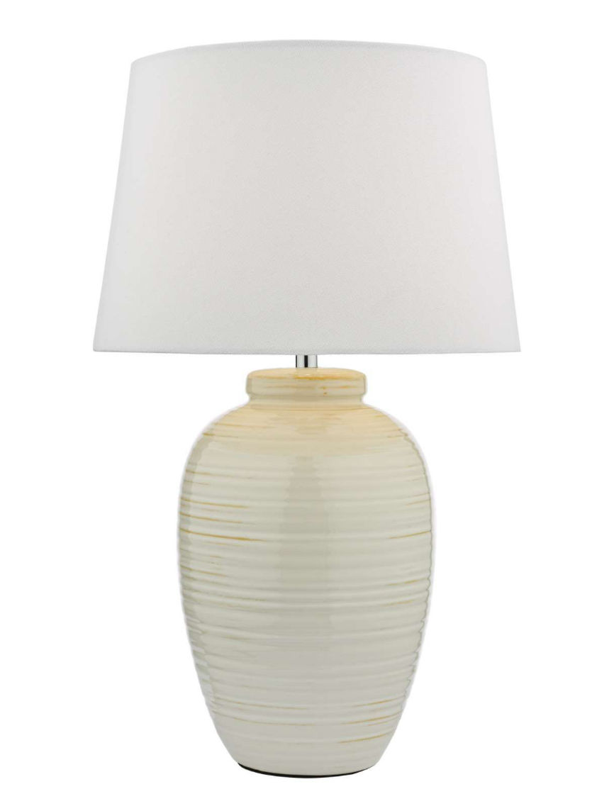 LUELLE 1 LIGHT TABLE LAMP GLOSS GLAZED CREAM WITH SHADE