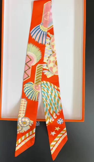Thumbnail: Slim Twill Scarf 5×90 — Multiple Colours & Prints