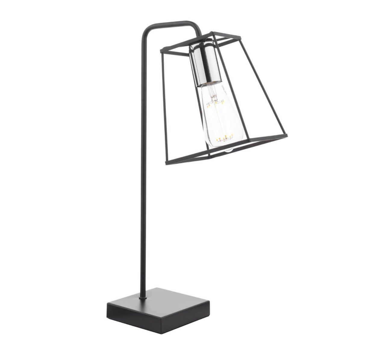 TOWER TABLE LAMP MATT BLACK AND POLISHED CHROME