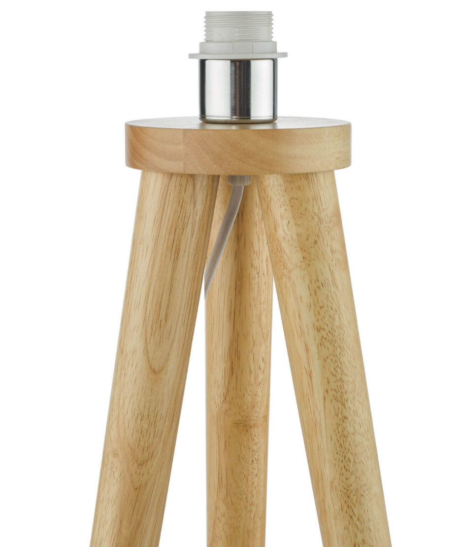 Thumbnail: IVOR TRIPOD FLOOR LAMP LIGHT OAK WITH SHADE
