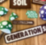 Various Generation Soil and Rebel Patch patches on display with different designs.