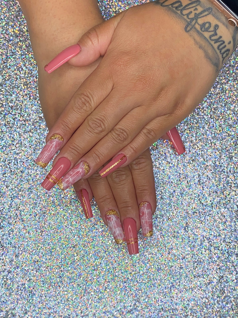Thumbnail: Coral Marble Nails