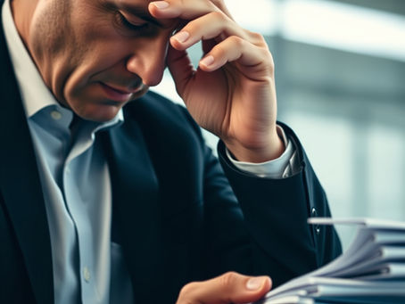professional experiencing mental pressure during high-stakes decision making