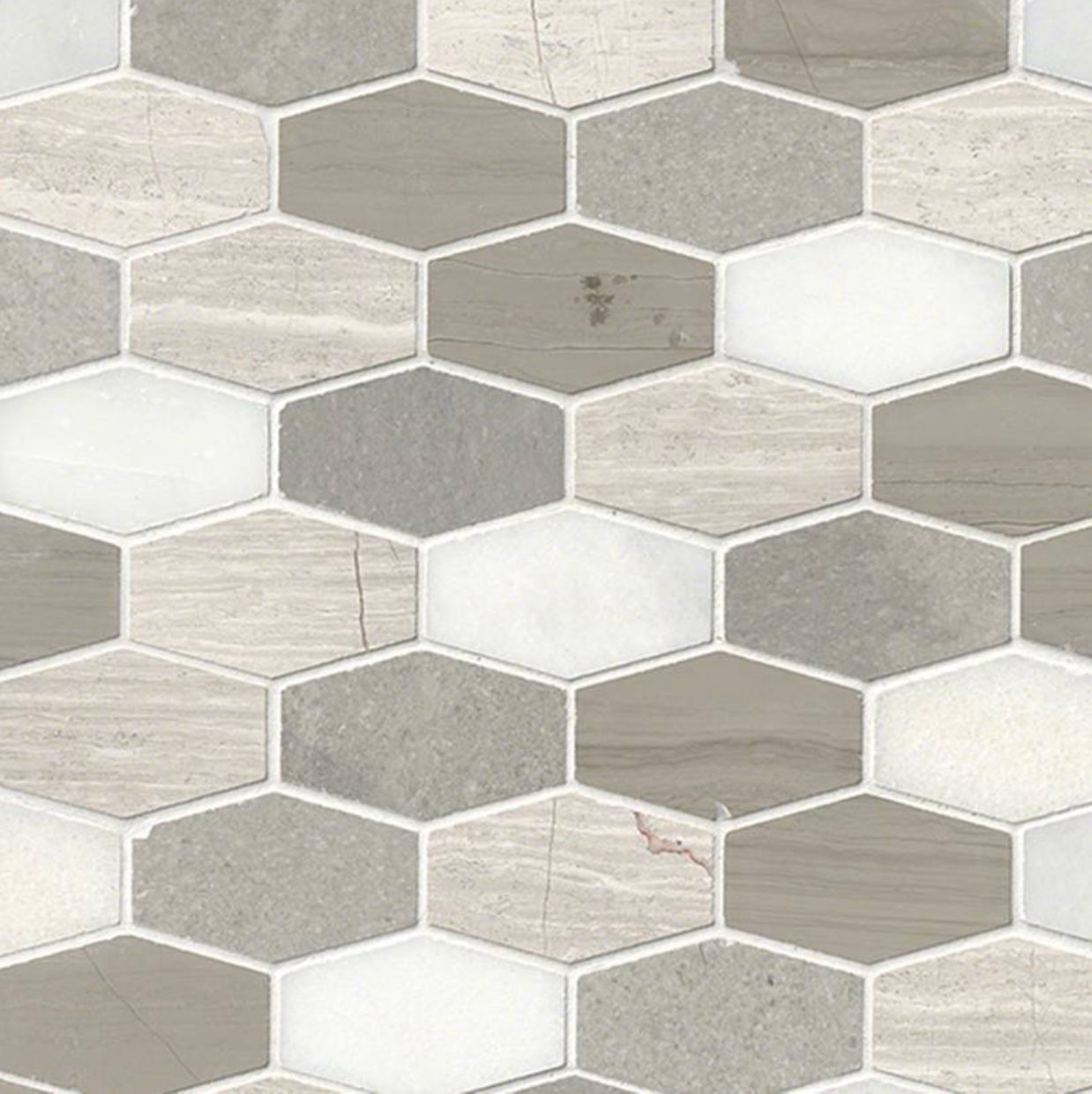 Bellagio Blend Elongated Hexagon Mosaic