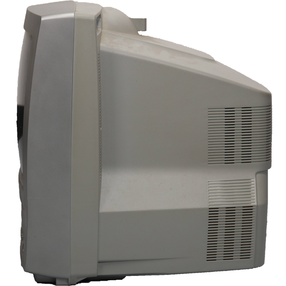 Thumbnail: Sylvania SRC21134 White Silver Color CRT Retro TV Vintage Television Prop Rental NYC New York