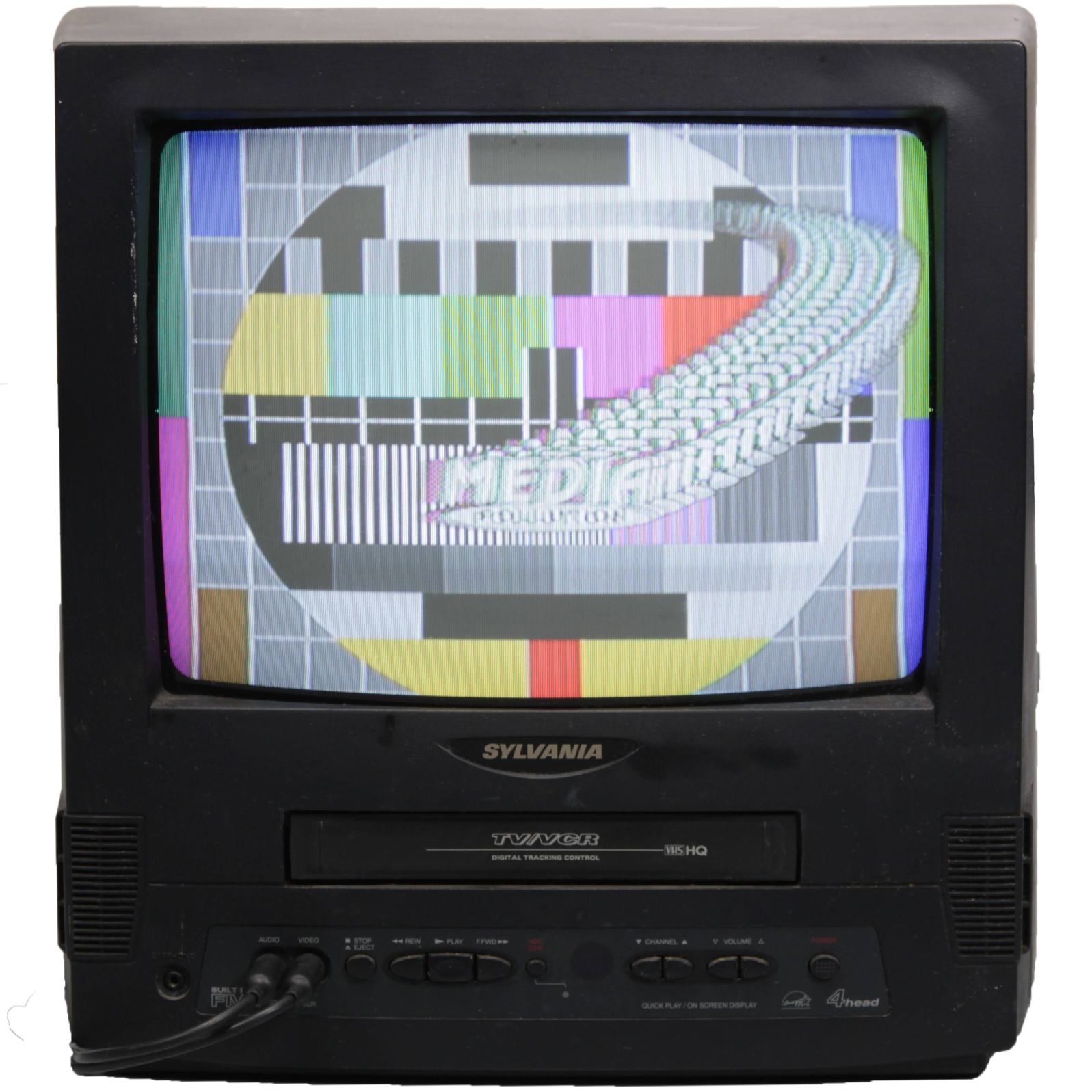 Sylvania SRC21134 Black Color CRT Retro TV Vintage Television NYC New York 1990's 2000's Prop Rental