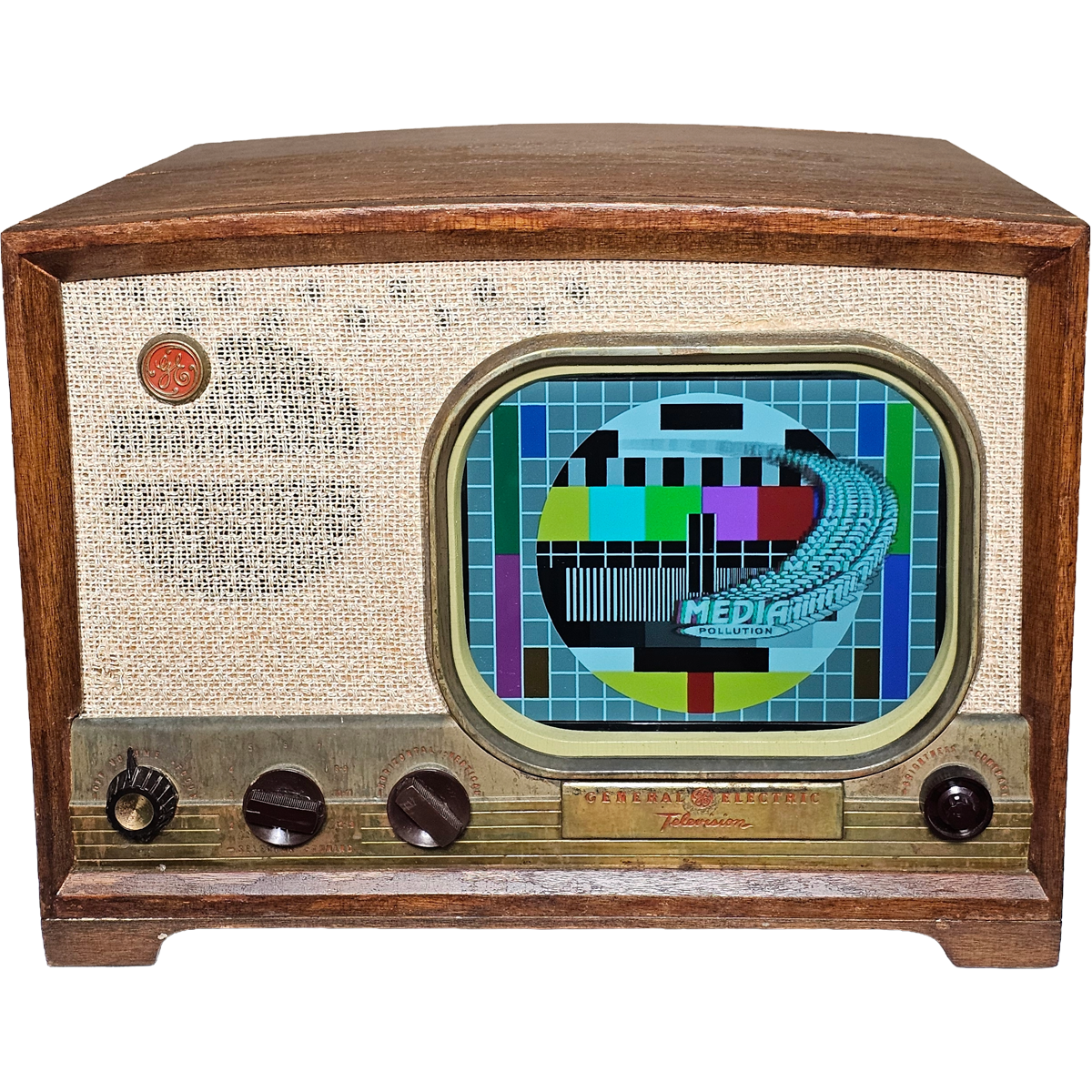GE 810 Color Wood CRT Retro TV LCD Retrofit Vintage Television 1960's 1970's Prop Rental