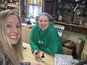 Amanda McKeen with Stacey Lucas at a local shop in New Hampshire