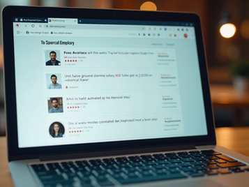 Business owner responding to customer reviews on smartphone