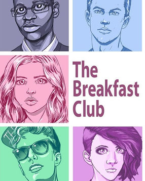 The Breakfast Club reboot cast comic book cover in solid colors