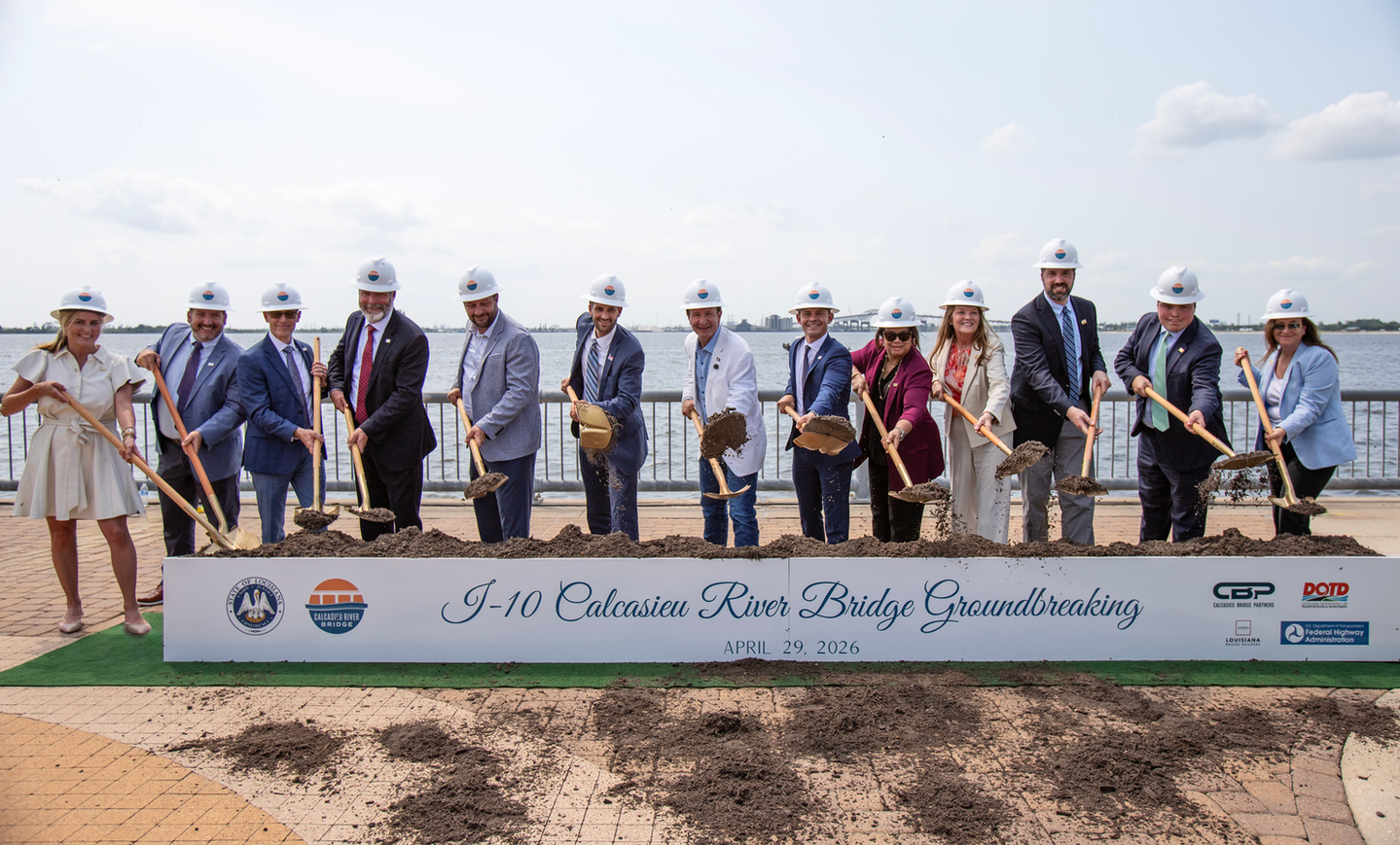 Photo of I-10 Calcasieu groundbreaking event - shovels