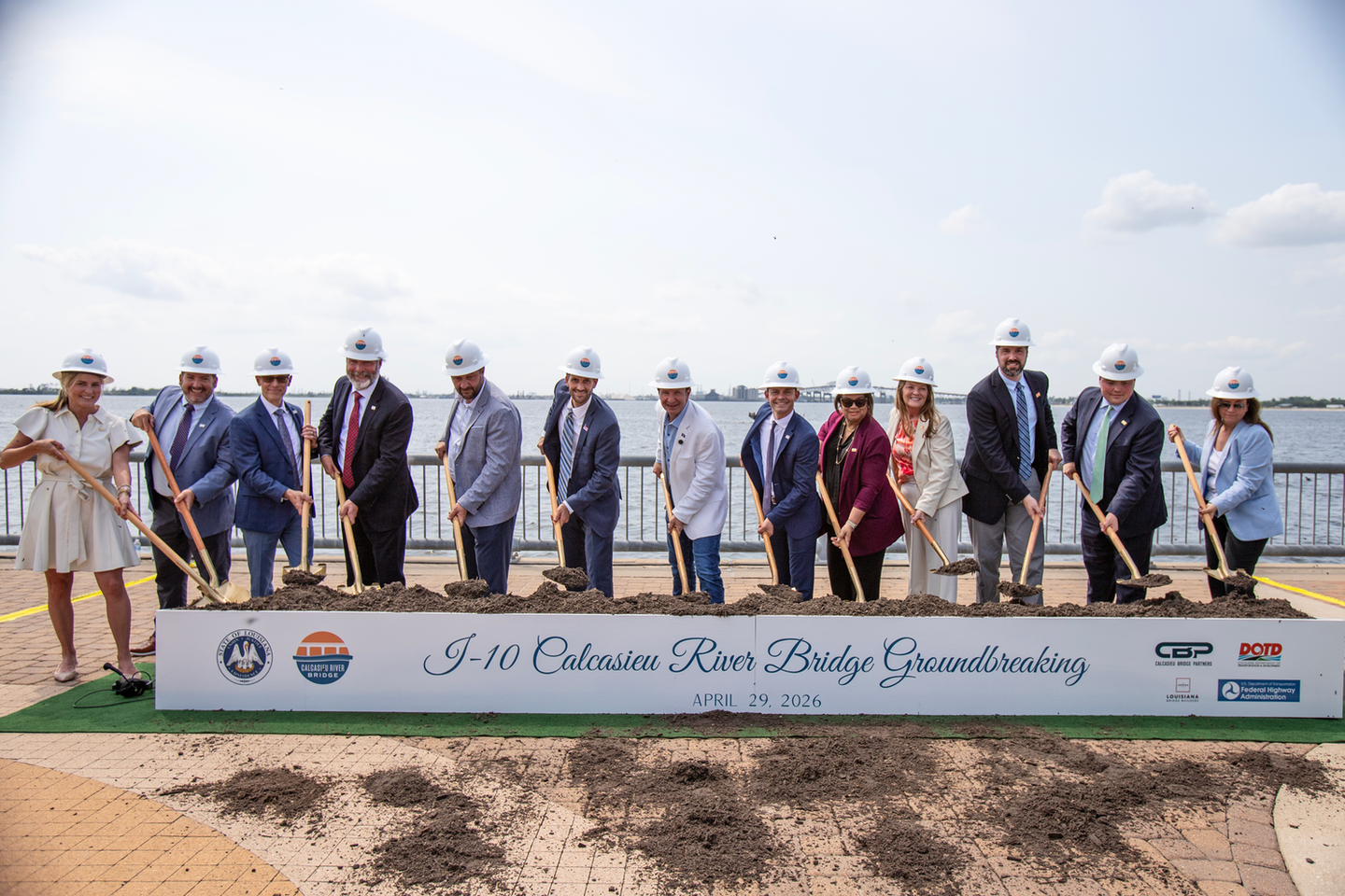 Photo of I-10 Calcasieu groundbreaking event - shovels