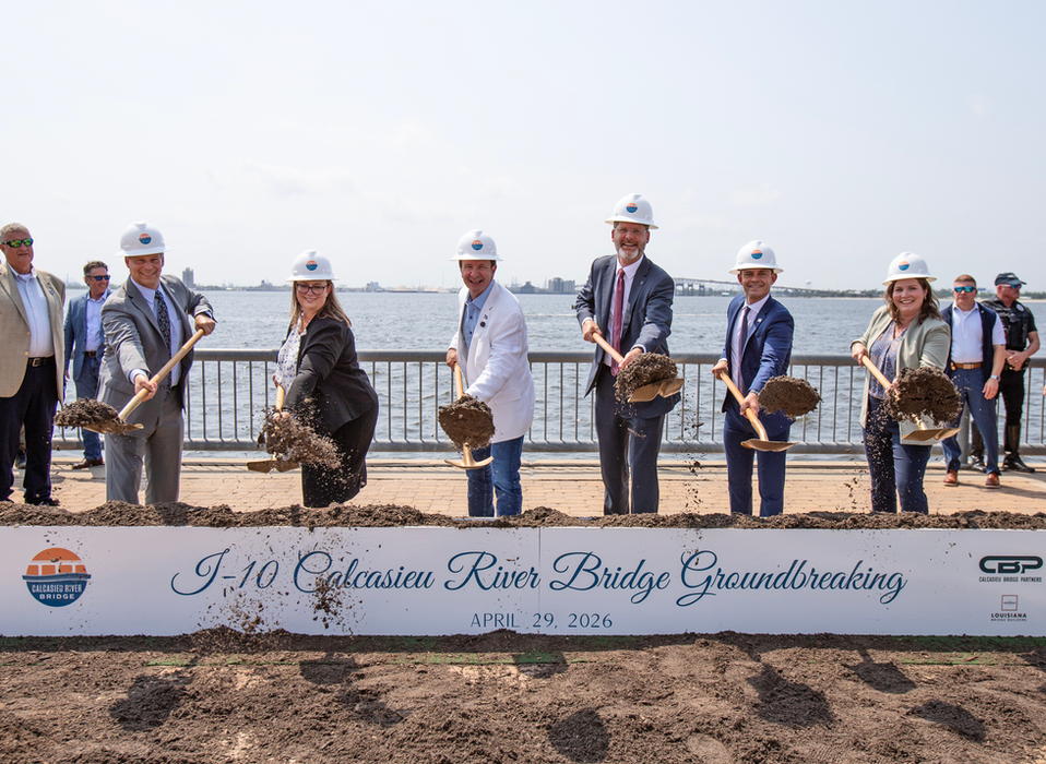 Photo of I-10 Calcasieu groundbreaking event - shovels