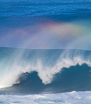 wave with rainbow