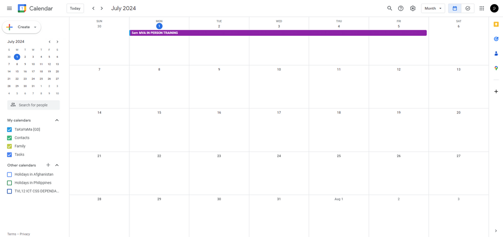 Calendar Management