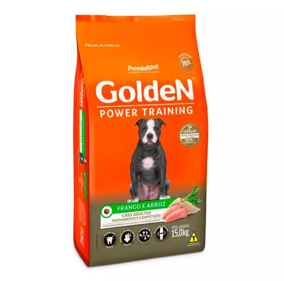 ração power training adultos frango e arroz - 15 Kg