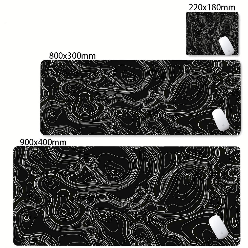 Thumbnail: XXL Desk Mat Black And White Strata Liquid Mousepad Large Abstract Mouse Pad Gam