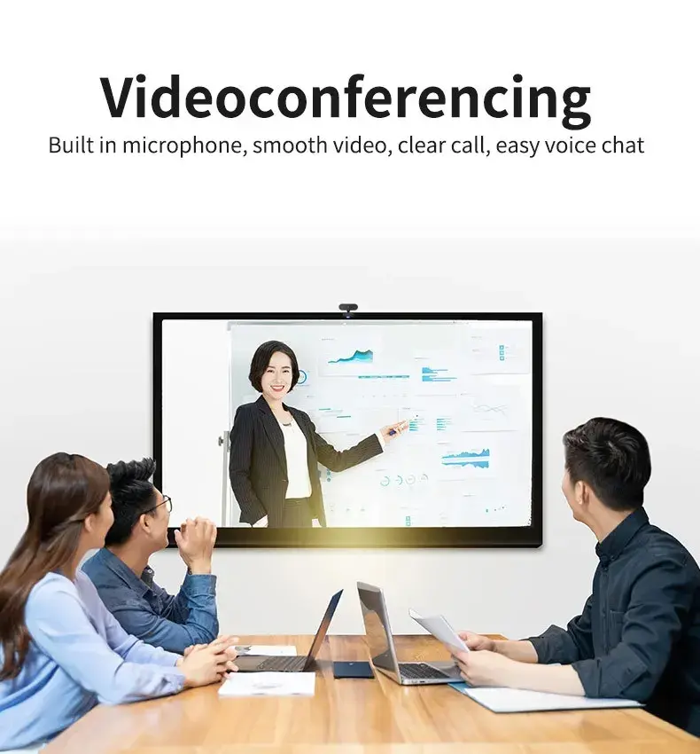 Thumbnail: Plug and Play Webcam with Microphone, USB Camera for Desktop PC Laptop Mac, for 