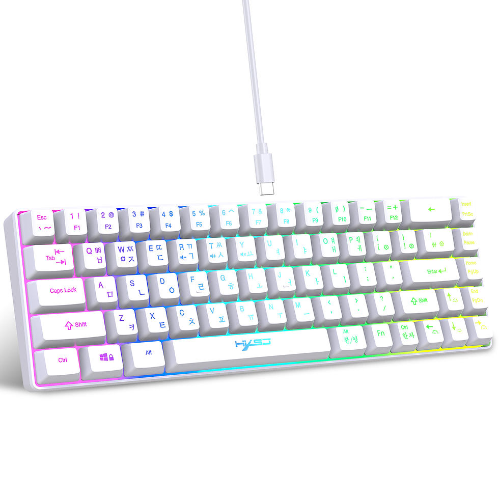 Thumbnail: 68 Keys Gaming Keyboard USB Wired Portable 20 RGB Backlight Keyboard for Windows