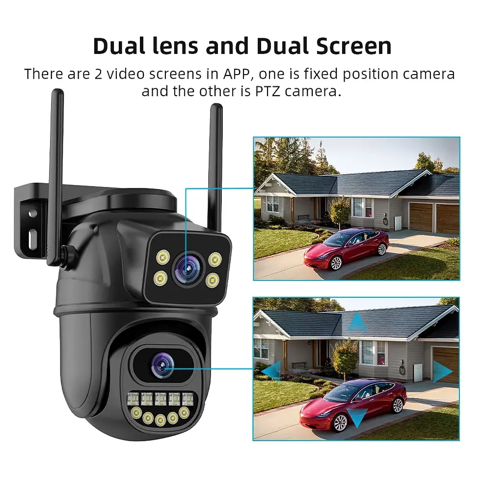 Thumbnail: BELIA 4K 8MP WiFi Surveillance Camera, Dual Lens, 4X Digital Zoom, AI Human Dete