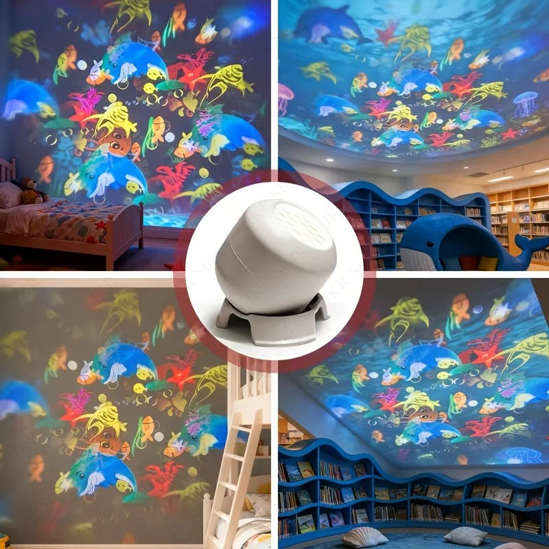 Thumbnail: LED Starry Ocean Projector Light 360 Rotating Dynamic Projection USB Plug In Amb