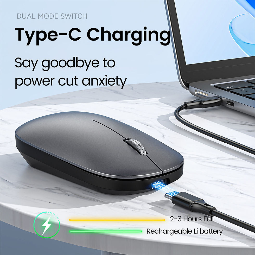 Thumbnail: 2.4G Wireless Bluetooth Mouse Dual Mode 1600DPI Adjustable 2.4G Type-C Rechargea