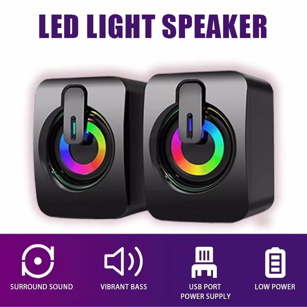 Thumbnail: Computer Speakers PC Sound Box HIFI Stereo Microphone with LED Light for Desktop