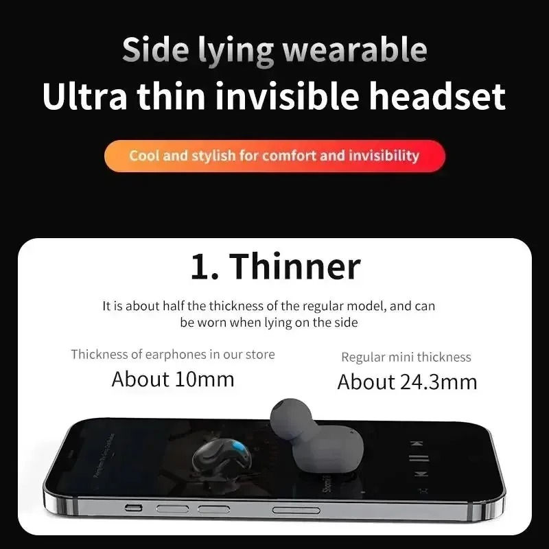 Thumbnail: X55 Invisible Sleep Wireless Earphone TWS Bluetooth 5.3 Headphones Hidden Earbud