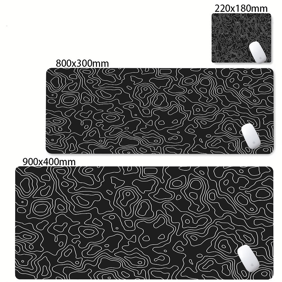 Thumbnail: XXL Desk Mat Black And White Strata Liquid Mousepad Large Abstract Mouse Pad Gam