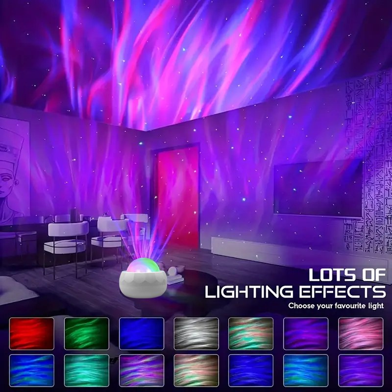 Thumbnail: LED Aurora Projector LED Galaxy Night Light USB RGB 7 Modes 360° Rotating Night