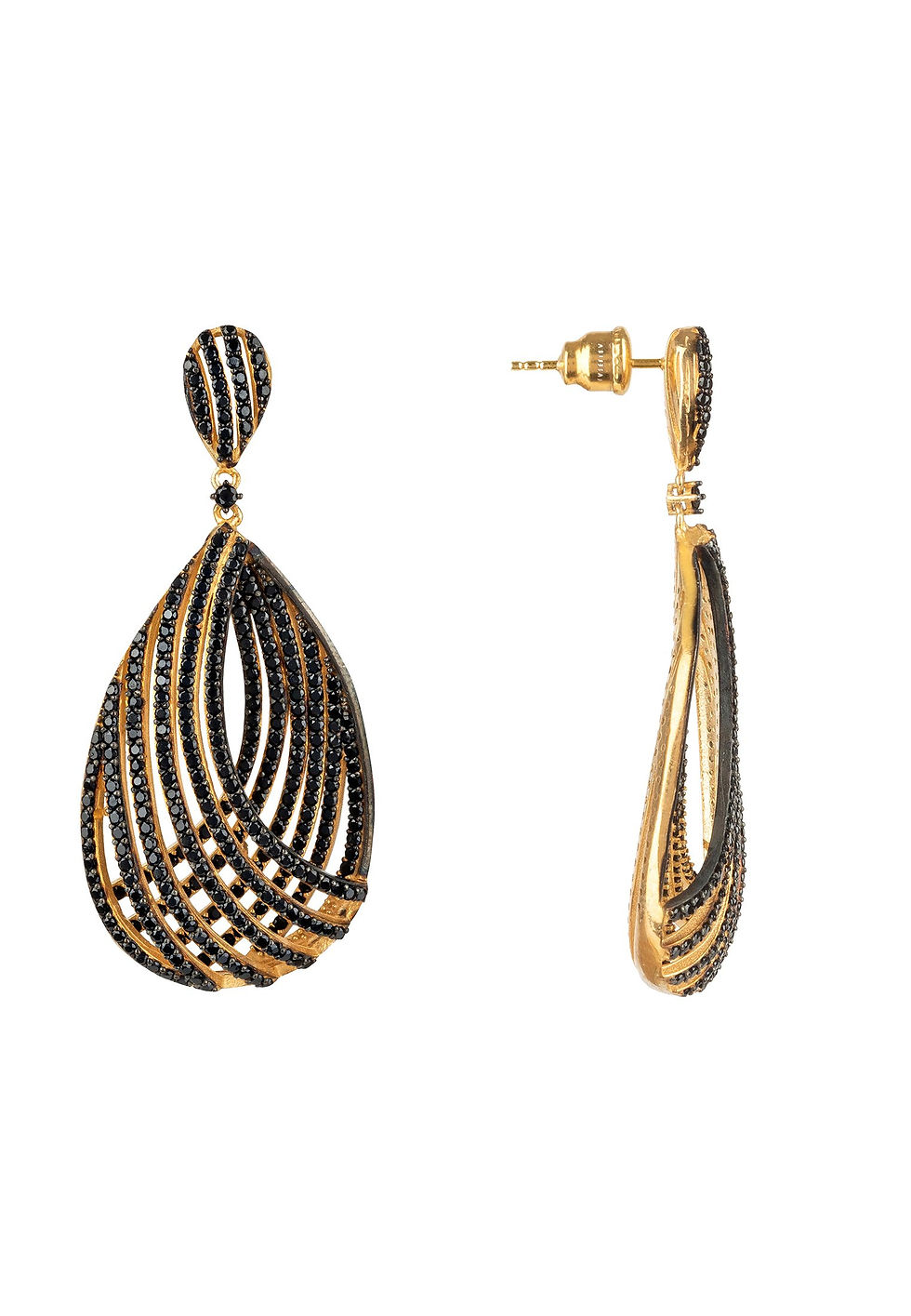 Miniaturbild: Vortex Teardrop Earring Black Cz