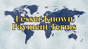 world map on the background with "lesser known payment terms" sentence on foreground